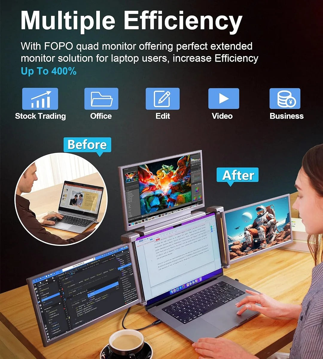 MultiView™ - 3-Screen Extender Win/Mac (M1/M2/M3) Compatible