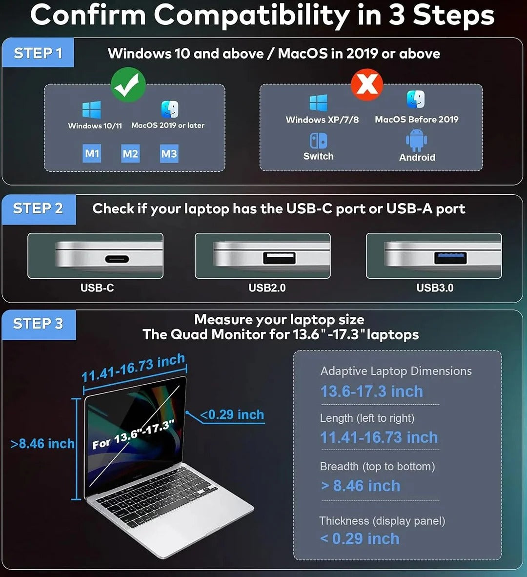 MultiView™ - 3-Screen Extender Win/Mac (M1/M2/M3) Compatible